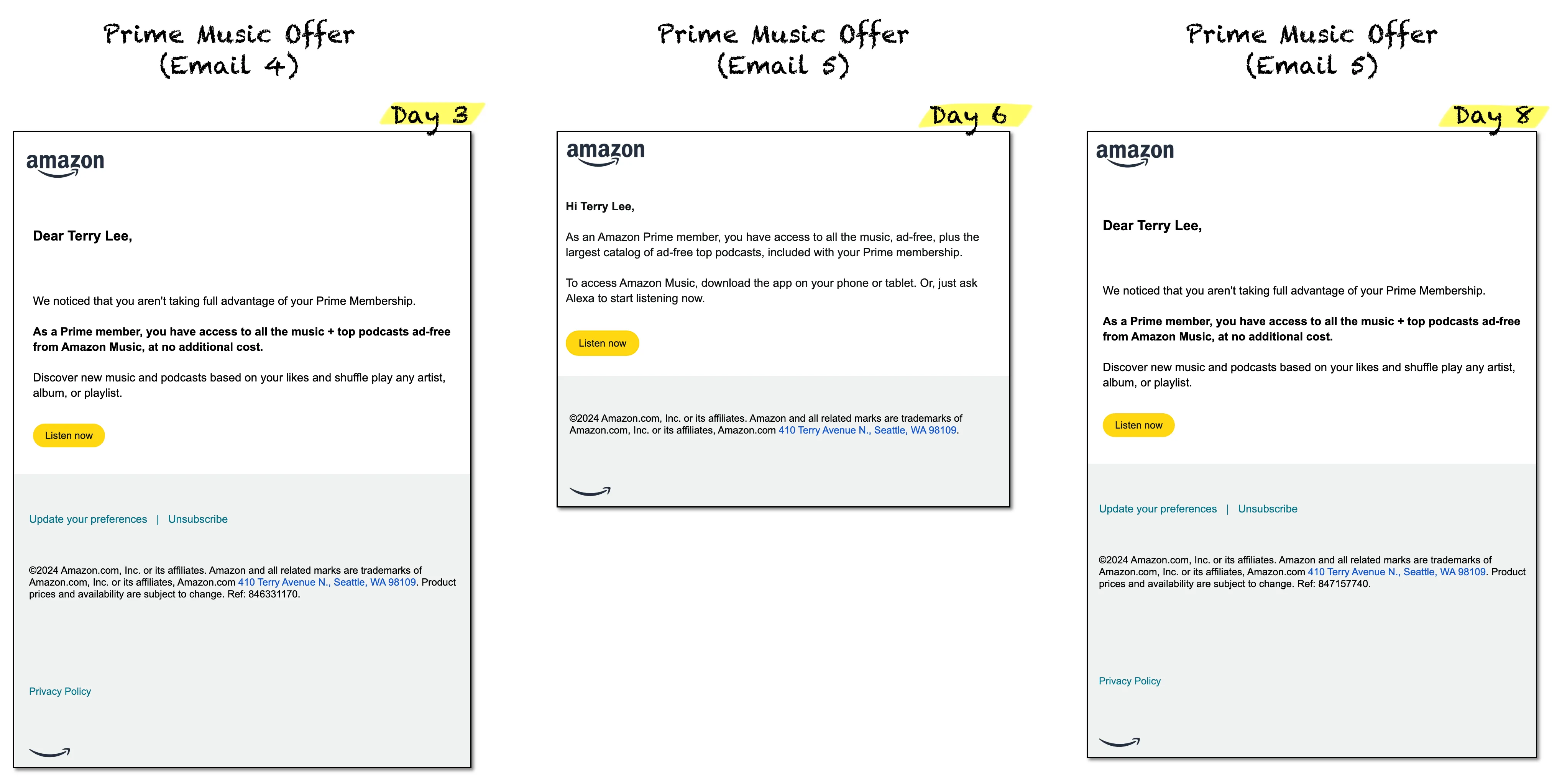 Refreshed Amazon Prime Customer Email #1